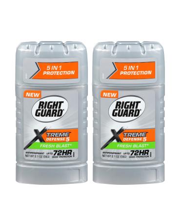 Right Guard Xtreme Defense Antiperspirant Deodorant Invisible Solid Stick Fresh Blast 2.1 Ounce (2 Pack)