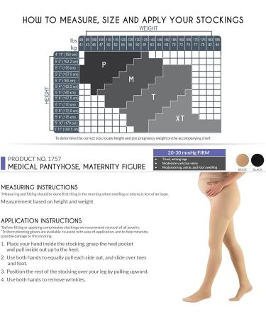 Buy Truform Maternity Compression Pantyhose 20-30 mmHg with Tummy Support - Beige Medium (1757BG-M) | International Shipping Available - Buy Online on GoSupps.com