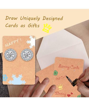 Earring Cards Set with 100 Holder Cards, 200 Backs, and 100 Jewelry Packaging - Brown | 3.5x2.4 Inches - Buy Online on GoSupps.com