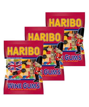 HARIBO HARIBO Wine Gums Set of 3 Rubber - Babyours - Wine Rubber Fruit Rubber in Bag Pouch 200 g