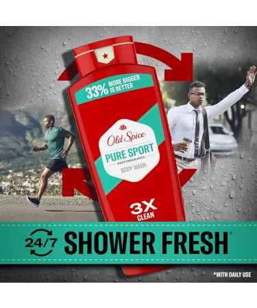 Old Spice Refreshing Body Wash for Men High Endurance 3X Defense 24/7 Shower Fresh with Long Lasting Scent Pure Sport Scent 24 oz (Pack of 2) - Buy Online on GoSupps.com