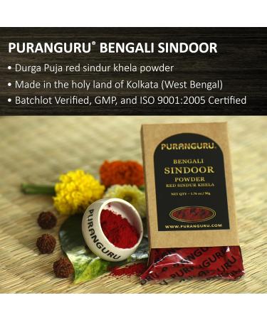 Bengali Sindoor Dust 50g - Bright Red Vermilion for Durga Puja & Dussehra | PuranGuru Sindur Khela Powder | Bridal Bindi & Ceremonial Tikka - Buy Online on GoSupps.com