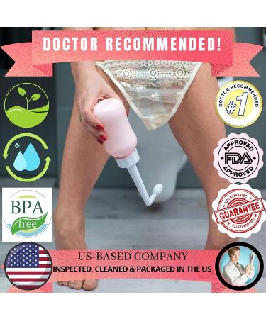 Adorable Pink Peri Bottle - Portable Bidet for Softer Care | Menstrual Cup Buddy | Waterproof Travel Bag | 300 ml (10 oz) - Buy Online on GoSupps.com