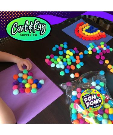 400-Piece Pom Poms Craft Supplies Set with 350 Assorted Colors and 50 Googly Eyes - 1 inch Size - Buy Online on GoSupps.com