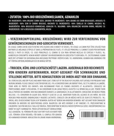 Organic Cumin Powder 100g - Gluten-Free Lactose-Free Raw Food Quality from Controlled Organic Cultivation - Buy Online on GoSupps.com