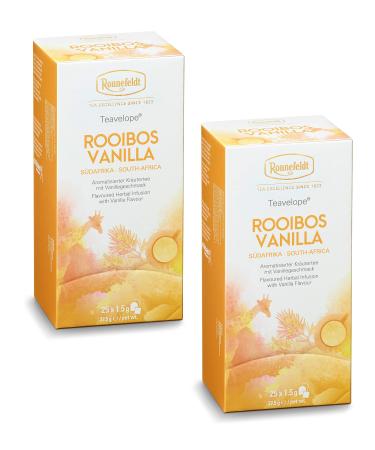 Ronnefeldt Teavelope -pack of 2- Rooibos Vanilla - flavoured herbal tea - 2x25x1.5g tea bags.