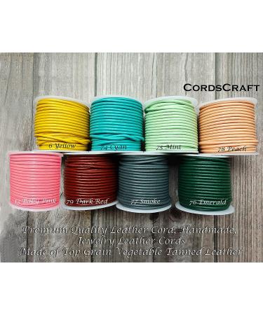 Cords Craft 1.5mm Round Leather Cord Dark Red 20m | Jewelry Making Bracelets Necklaces Beading | Genuine Leather Cord - Buy Online on GoSupps.com