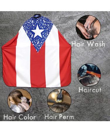 King Midas Empire Puerto Rico Flag Barber Cape - Waterproof Boricua Hair Cutting Cape with Snap Button Neck Band - Buy Online on GoSupps.com