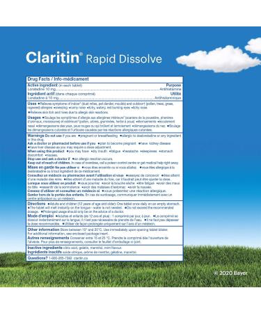 Claritin Rapid Dissolve Allergy Medicine 24-Hour Non-Drowsy Relief 10 mg 10 Tablets - Buy Online on GoSupps.com