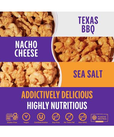 Outstanding Foods Pig Out Crunchies Variety Pack - Plant-Based Protein Snacks - Sea Salt, Texas BBQ, Nacho Cheese Flavors - 3.5 oz - Baked, Gluten-Free, Non-GMO - Pack of 3 - Buy Online on GoSupps.com