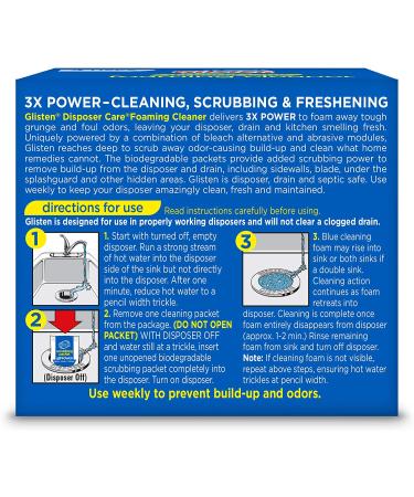 Glisten DP20B Disposer Care Foaming Garbage Disposer Cleaner - 20 Pack - Lemon Scented 24.5 oz - Powerful Disposal Cleanser - Buy Online on GoSupps.com
