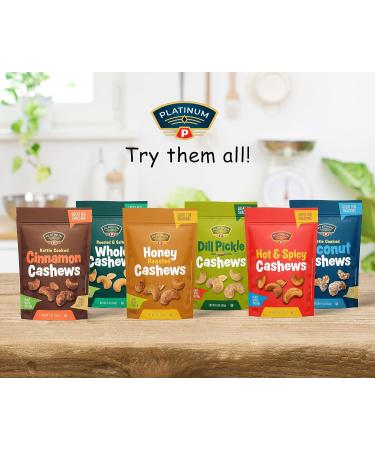 Platinum Kettle Cooked Coconut Cashews - Plant-Based Protein Snack | Healthy Fiber | 13 oz Resealable Pouch for Home Office Gym & School - Ship Internationally - Buy Online on GoSupps.com