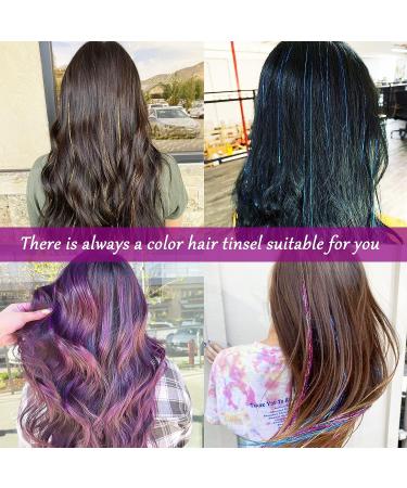 NIACONN 3600 Strands Hair Tinsel Kit - 18 Colors Heat Resistant Fairy Hair Glitter Extensions 47 Long - Buy Online on GoSupps.com
