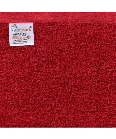 NatureMark 10 Pack of 100% Cotton Terry Cloth Washcloths - 30x30 cm Bordeaux Red - Buy Online on GoSupps.com
