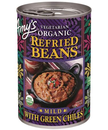 Amy's Refried Beans, Mild with Green Chiles, Gluten Free, Organic & Vegetarian, 15.4 Ounce