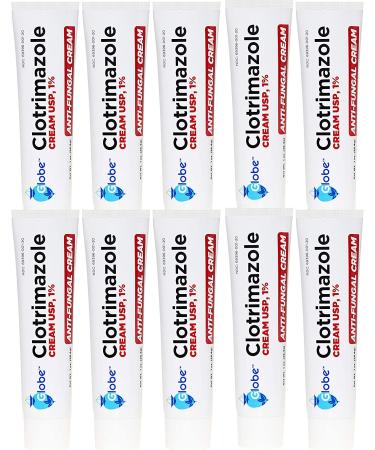 Globe Clotrimazole Antifungal Cream 1% (1 oz) - 10-Pack | Relieves Itching, Burning, Cracking & Scaling - Buy Online on GoSupps.com