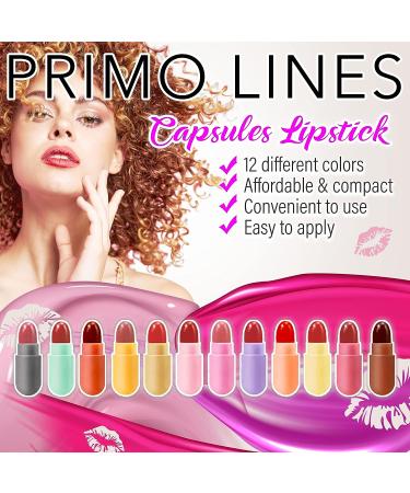 12 Pill Lipstick Set with Mini Red Leather Bag Keychain - Velvet Matte, Moisturizing, Long-Lasting Lipsticks for Portable Charming Look - Buy Online on GoSupps.com