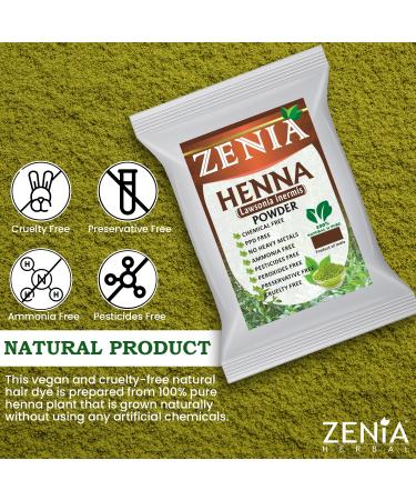 Zenia 100% Pure Henna Powder 100g | Orange-Red Hair Color from Rajasthan | Triple Sifted, No Chemicals - Buy Now! - Buy Online on GoSupps.com