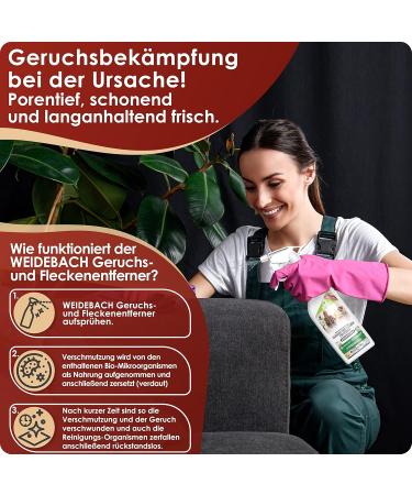 Weidebach Odor & Stain Remover for Pet Smells | Biodegradable Ready-to-Use Effective Against Stubborn Urine Stains | Buy Online Internationally - Buy Online on GoSupps.com