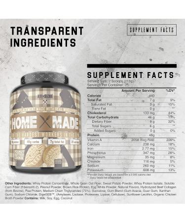 Axe & Sledge Whole Foods Meal Replacement Powder - Peanut Butter Cookie 25 Servings | Digestive Enzymes & Balanced Nutrition for Optimal Performance - International Shipping Available - Buy Online on GoSupps.com
