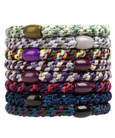 AXEN 8PCS Elasitc Hair Tie for Women Girls Cotton Bands Soft Woven Ponytail Holders for Thick Hair and Curly Hair Mixed Colors 2 - Buy Online on GoSupps.com