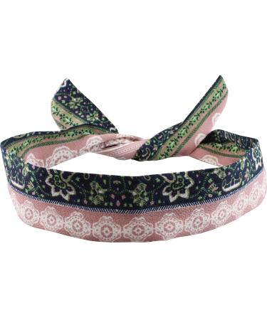 Wire Headband Head Wrap Dusky Pink Floral
