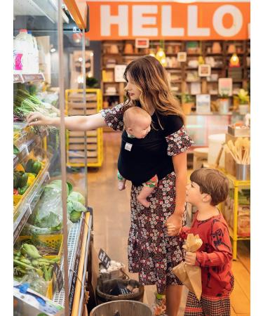 DaisyGro Certified Organic Baby Sling Carrier | GOTS Organic | Black/Grey | CPSC Safety Tested | Small/Medium or Plus Size | Regular 6-14 - Buy Online on GoSupps.com