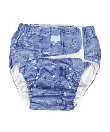 Reusable diaper for adults diaper for adults diaper for adults adjustable washing diaper for older people reusable incontinence diaper pants without use (blue)