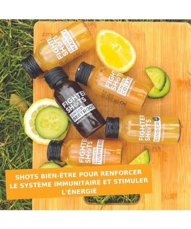 Fighter Shots Ginger Manuka Honey (12x60ml) - Fresh & Fiery Ginger Shots for Immune Support & Energy Boost | 100% Natural - Buy Online on GoSupps.com