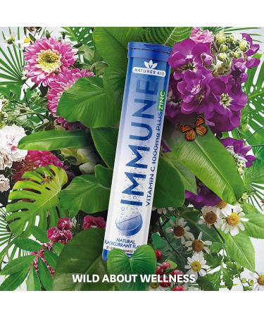 Natures Aid Immune Effervescent with Zinc & Vitamin C Blackcurrant 20 Tablets - Pack of 1 - Buy Online on GoSupps.com