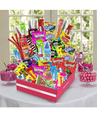 50-Piece Bite-Sized Candy Gift Box - Skittles, Sour Patch Kids, Starburst, Twizzlers, Airheads & More! Perfect for Movie Night, Sleepovers & Goodie Bags - Buy Online on GoSupps.com