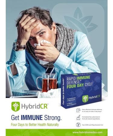 HybridCR Rapid Immune Defense | Pharmacist Formulated Herbal Formula for Immune Support | Gluten-Free Non-GMO Remedy | 24 Capsules - Buy Online on GoSupps.com