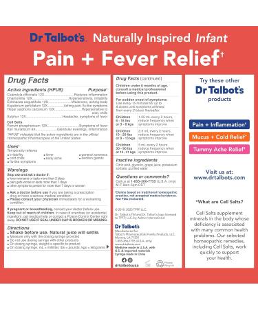 Dr. Talbot's Infant Pain and Fever Relief Liquid Medicine - 4 fl oz - 6+ Months - Grape Juice Flavor - No Alcohol Dyes or Parabens - Baby Essentials Infant Pain + Fever Relief - Buy Online on GoSupps.com
