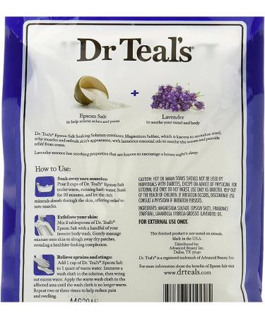 Dr Teal's Lavender Epsom Salt Soaking Solution - 1 lb Bag - Buy Online on GoSupps.com
