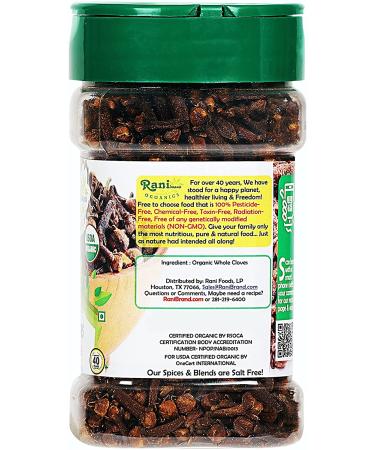 Rani Organic Cloves Whole 2oz PET Jar | All Natural & Vegan | Indian Origin | USDA Certified Organic | Ideal for Food, Tea, Pomander Balls & Potpourri - Buy Online on GoSupps.com