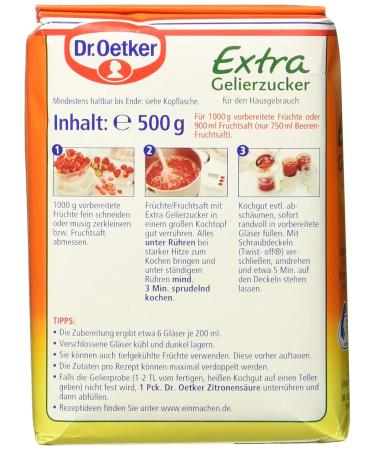 Dr. Oetker Gelier Sugar Extra 2:1 - 500g | Vegan Gelling Sugar for Jams & Jellies | Perfect for Extra Fruitiness & Less Sweetness - Buy Online on GoSupps.com