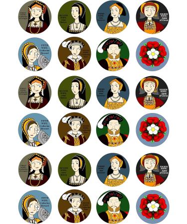 Henry VIII Tudors 24 edible PRE CUT wafer paper cupcake toppers - Buy Online on GoSupps.com