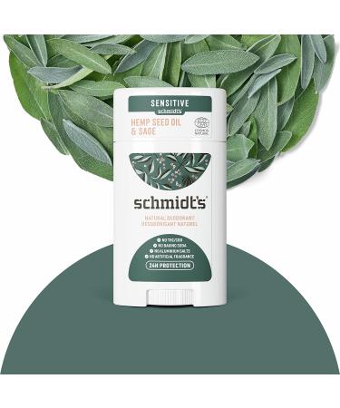 Schmidt's Aluminum Free Natural Deodorant for Women and Men Hemp Seed Oil and Sage for Sensitive Skin with 24 Hour Odor Protection Vegan Cruelty Free 2.65 oz Hemp Seed Oil and Sage 2.65 Ounce (Pack of 1) - Buy Online on GoSupps.com