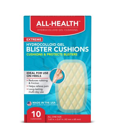 All Health Extreme Hydrocolloid Gel Blister Cushion Bandages  1.65 in x 2.67 in  10 ct | Long Lasting Protection Against Rubbing and Friction for Blisters