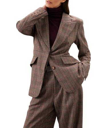 Ronny Kobo Collective Women's Cut Out Tweed Blazer Brown 14 - Buy Online on GoSupps.com
