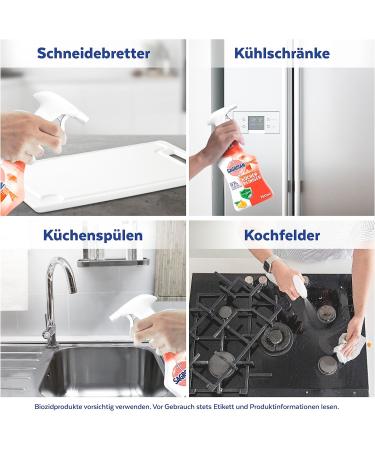 Sagrotan Kitchen All-Purpose Cleaner Lemon - 2-in-1 Disinfection Spray 750ml (6-Pack) for Reliable Kitchen Surface Cleaning - International Shipping Available - Buy Online on GoSupps.com