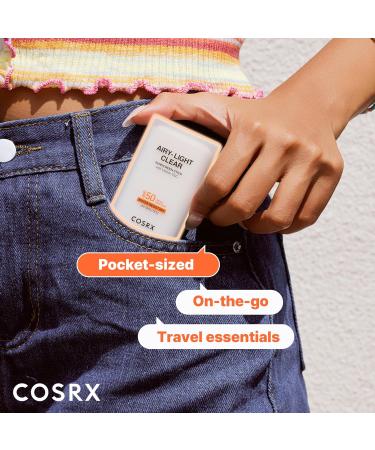 COSRX Airy-Light Clear Sunscreen Stick with Vitamin E & C SPF 50 0.67 oz 19g Lightweight Travel Essentials Summer Essentials Korean Skin Care Korean Matte Sunscreen for Face - Buy Online on GoSupps.com