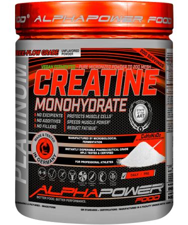 Alphapower Food Creatin Monohydrat Vegan - Bioactive creatine powder 1kg neutral i laboratory test ultra micronized from Germany - Kosher & Halal certified