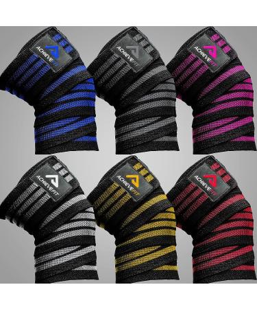 ACHIEVE FIT Knee Wraps for Weightlifting - Men and Women Knee Support - Compression for Powerlifting, Deadlifting, Squats - Prevent Injuries, Enhance Stability & Power - 72 Red/Black (Pair) - Buy Online on GoSupps.com