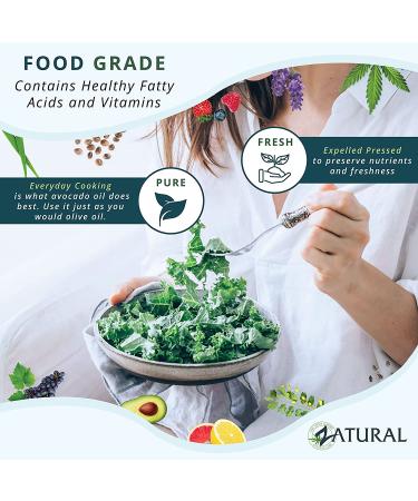 Zatural 100% Pure Virgin Avocado Oil - Cold Pressed, Non-GMO, Vegan - 32oz for Cooking, Frying, Baking, Sauces, Dressings - 1 Pack - Buy Online on GoSupps.com