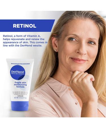 DerMend Fragile Skin Moisturizing Cream - Restoring & Rejuvenating Formula for Mature Skin - Anti-Wrinkle & Firming Daily Moisturizer - 4.5 Oz Tube - Buy Online on GoSupps.com
