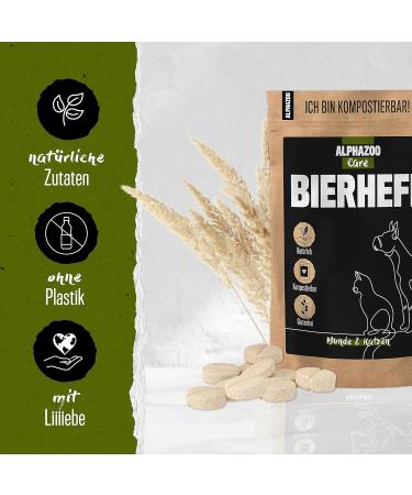 Alphazoo Beer Yeast Tablets for Dogs Cats & Rodents | Fur Care & Natural Anti-Tick | 50 Tablets - Healthy Skin & Shiny Fur - Buy Online on GoSupps.com