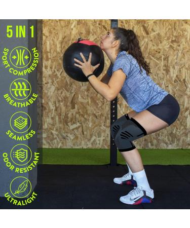 Shop FEEL RECOVERY Knee Supports for Men & Women - Compression Knee Braces for Pain Relief Osteoarthritis & Meniscus - Breathable Non-Slip XL Black - Buy Online on GoSupps.com