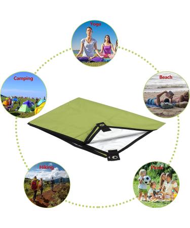 WoneNice 118x118 Camping Tarp with Insulated Silver Coating - Army Green Oversize for Tent, Footprint, Sun & Ground Protection - Ideal for Beach, Car, Camping & Adventure - Buy Online on GoSupps.com