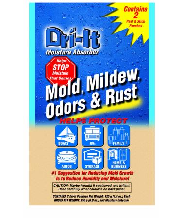 Dri-It MA-2-125-A Moisture Absorber with Disposable Peel and Stick Backing in a Twin-Pack , Blue